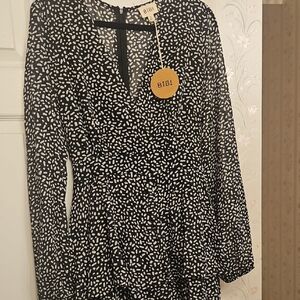 BIBI Black and White Patterned Dress